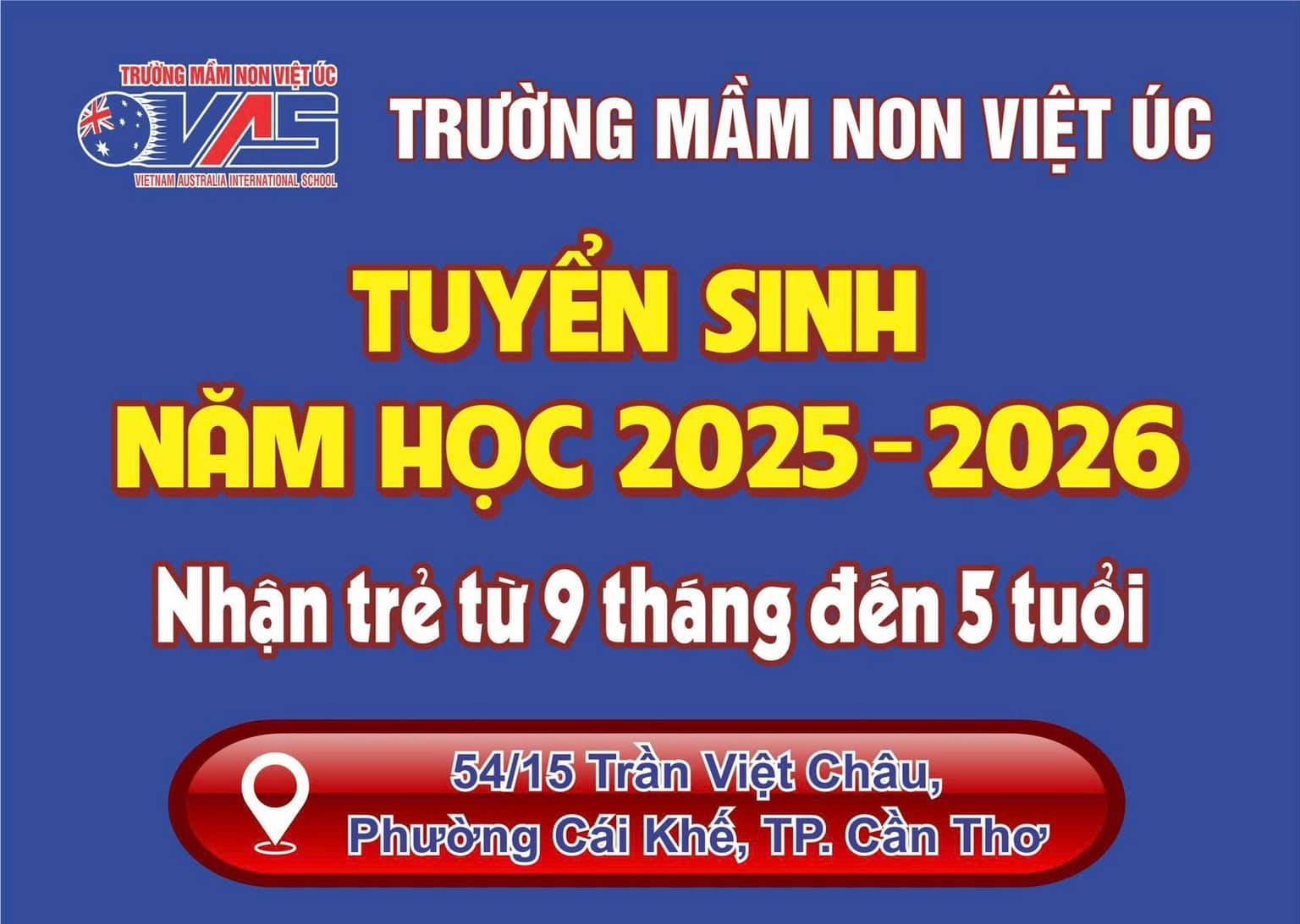 TUYỂN SINH NĂM HỌC 2025-2026 - DÀNH CHO TRẺ TỪ 9 THÁNG ĐẾN 5 TUỔI