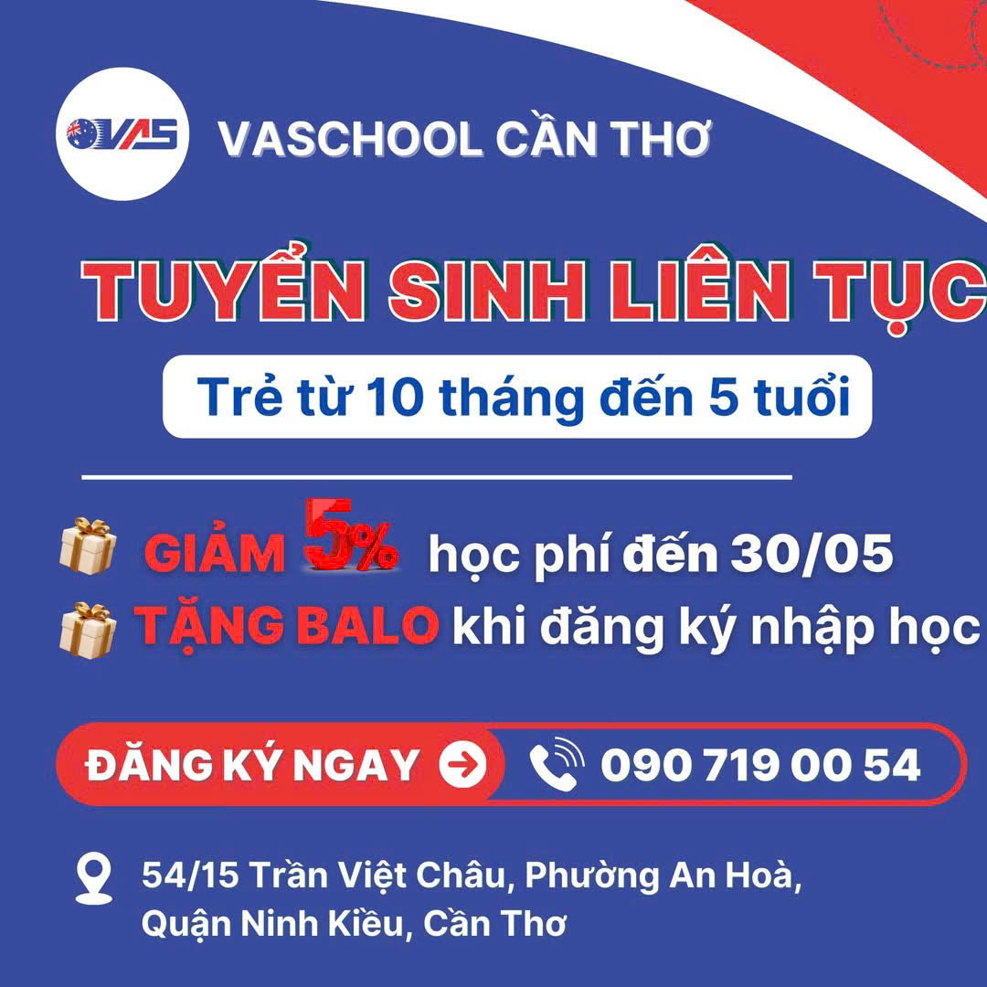 TUYỂN SINH BÉ MẦM NON TỪ 10 THÁNG - 5 TUỔI